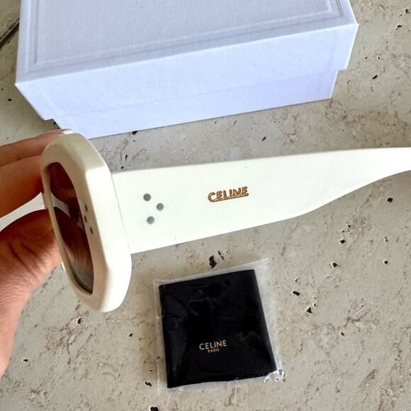 New! CELINE Sunglasses CL40255I 25E, Off-White color, Authentic - Picture 9 of 10